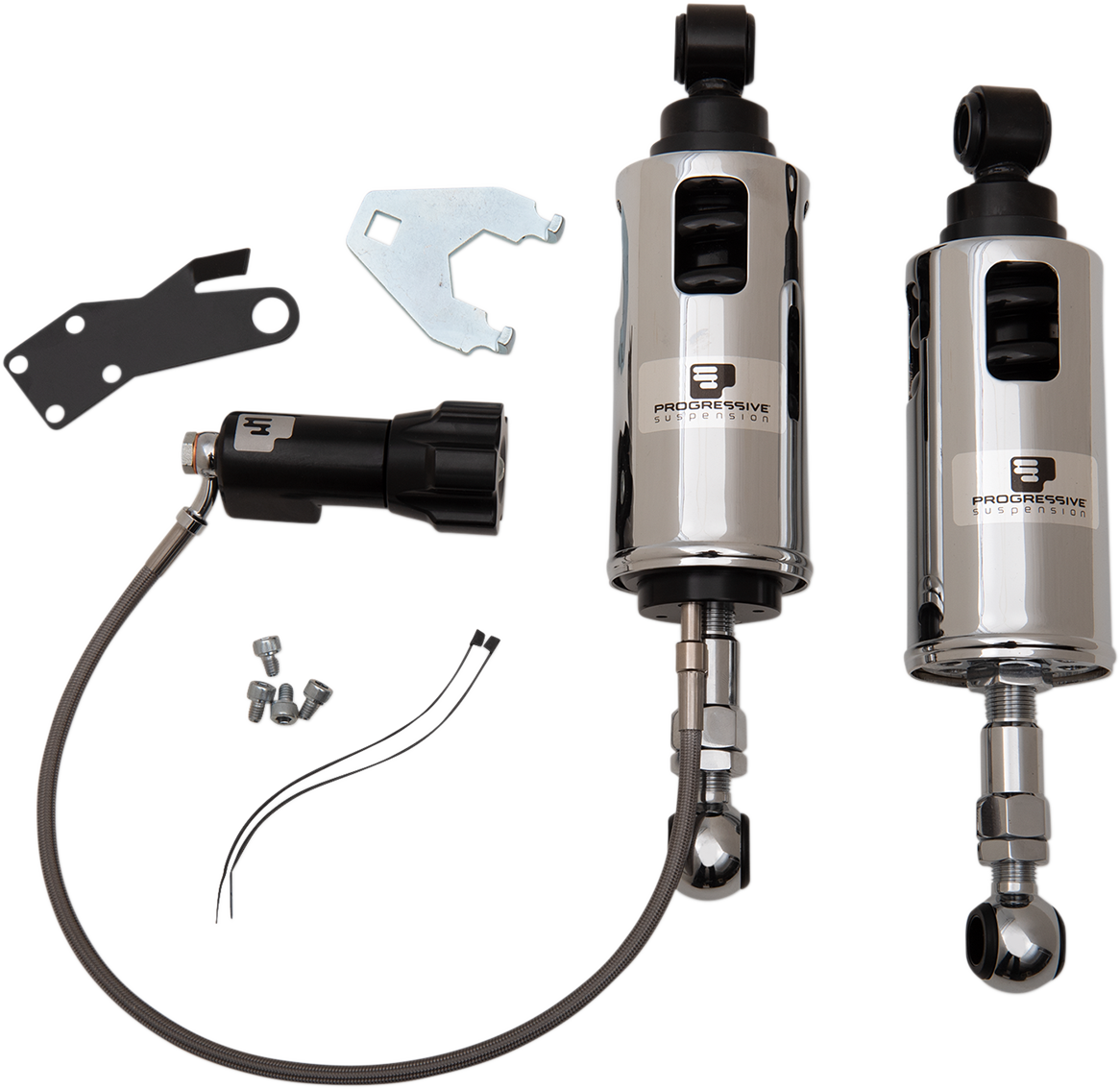 PROGRESSIVE SUSPENSION 422 Series Shocks with Rap - Chrome - Heavy-Duty