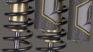 LEGEND SUSPENSION REVO ARC Piggyback Shocks - 13" - Heavy Duty - Gold - '99-'17 Dyna