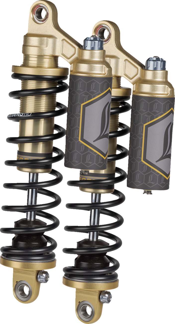LEGEND SUSPENSION REVO ARC Piggyback Shocks - 14" - Heavy Duty - Gold - '04-'22 Sportster