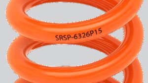 RACE TECH Progressively Wound Shock Spring - Orange - P15 - Spring Rate 195 lb/in - 285 lb/in