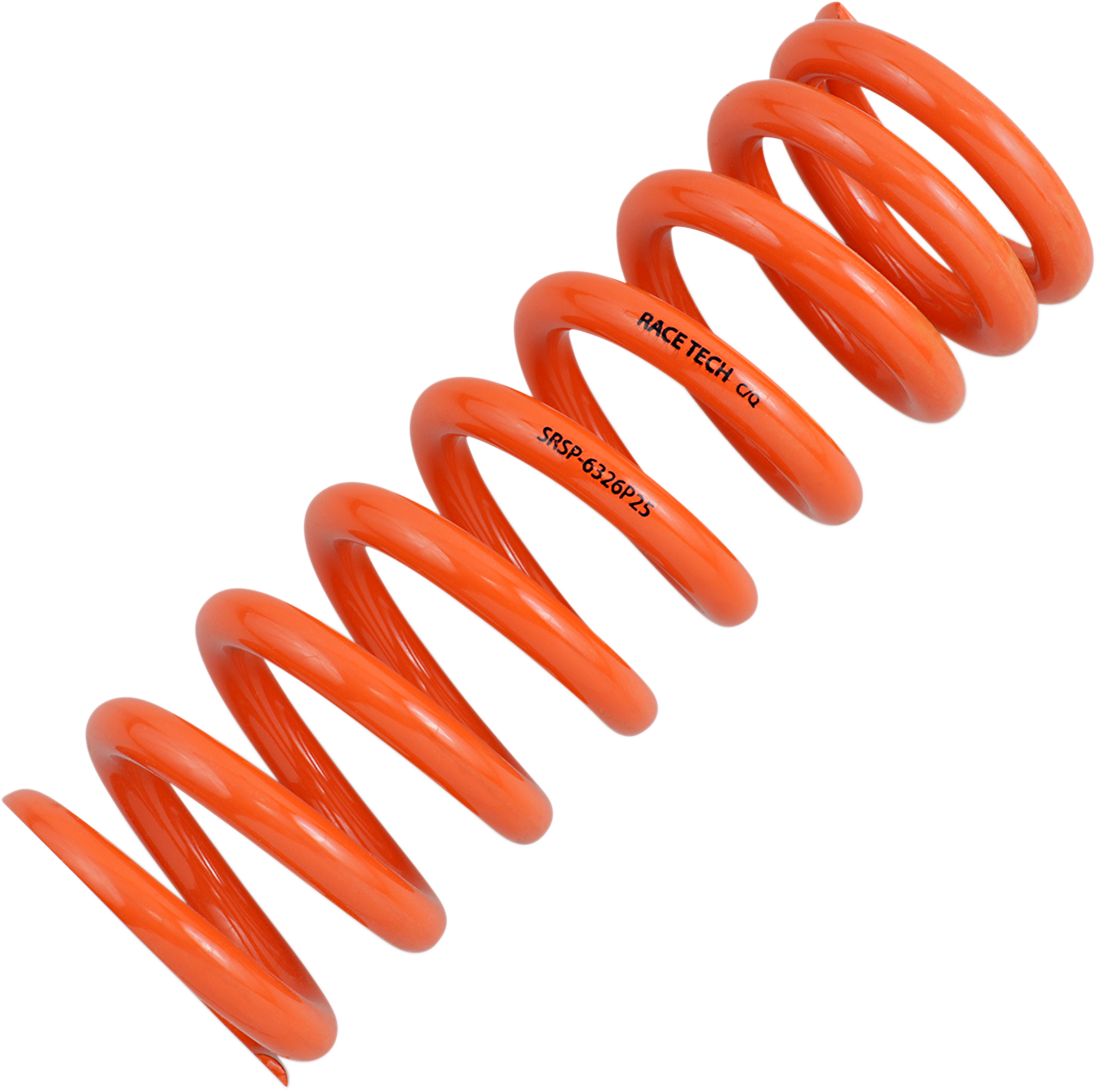 RACE TECH Progressively Wound Shock Spring - Orange - P25 - Spring Rate 493 lb/in