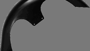 KLOCK WERKS Shank Front Fender Kit - For Raked Frames - Black - Steel - 26"