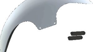 PAUL YAFFE BAGGER NATION Cafe Front Fender - 19" - Black Adaptors