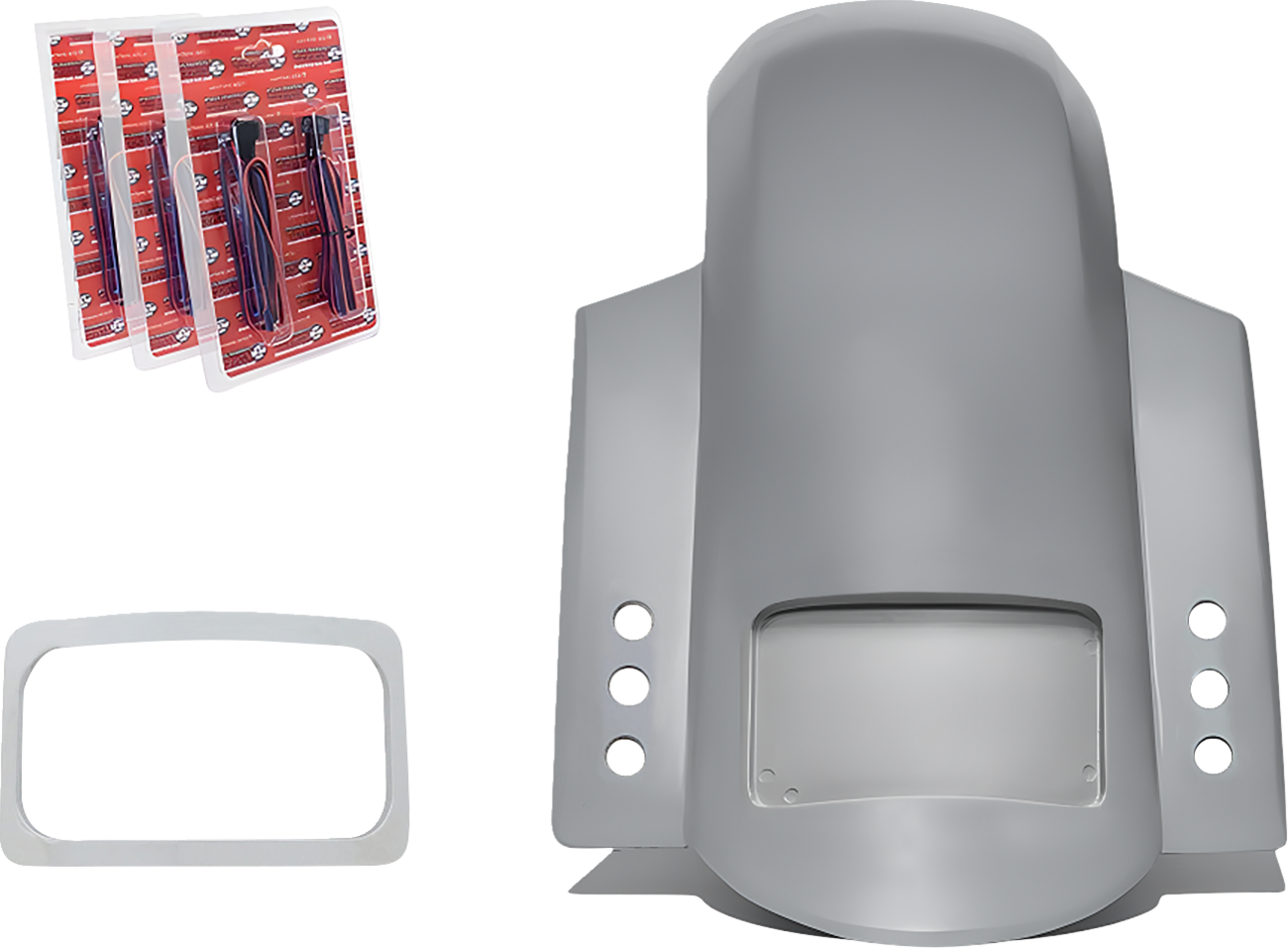 PAUL YAFFE BAGGER NATION Short Rear Fender - Sport - With Chrome Plate Frame - 3 Sets of Thunder Bolts