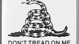 FIGURATI DESIGNS Antenna Cover - Left Rear Fender - Don't Tread On Me - Chrome