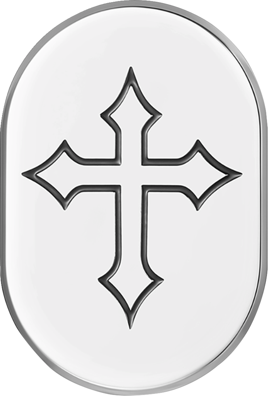 FIGURATI DESIGNS Antenna Cover - Left Rear Fender - Cross - Chrome