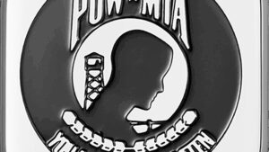 FIGURATI DESIGNS Antenna Cover - Right Rear Fender - POW-MIA -Chrome