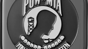 FIGURATI DESIGNS Antenna Cover - Left Rear Fender - POW-MIA - Black