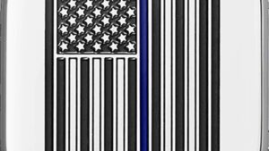 FIGURATI DESIGNS Antenna Cover - Left Rear Fender - Blue Line American Flag - Chrome