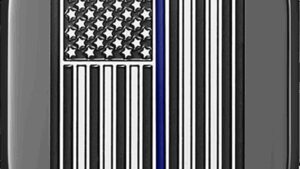 FIGURATI DESIGNS Antenna Cover - Left Rear Fender - Blue Line American Flag - Black