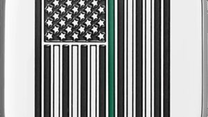 FIGURATI DESIGNS Antenna Cover - Left Rear Fender - Green Line American Flag - Chrome