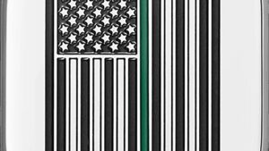 FIGURATI DESIGNS Antenna Cover - Right Rear Fender - Green Line American Flag - Chrome