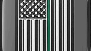 FIGURATI DESIGNS Antenna Cover - Left Rear Fender - Green Line American Flag - Chrome