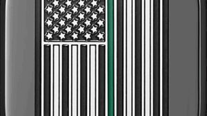 FIGURATI DESIGNS Antenna Cover - Right Rear Fender - Green Line American Flag - Black