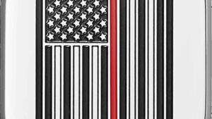 FIGURATI DESIGNS Antenna Cover - Left Rear Fender - Red Line American Flag - Chrome