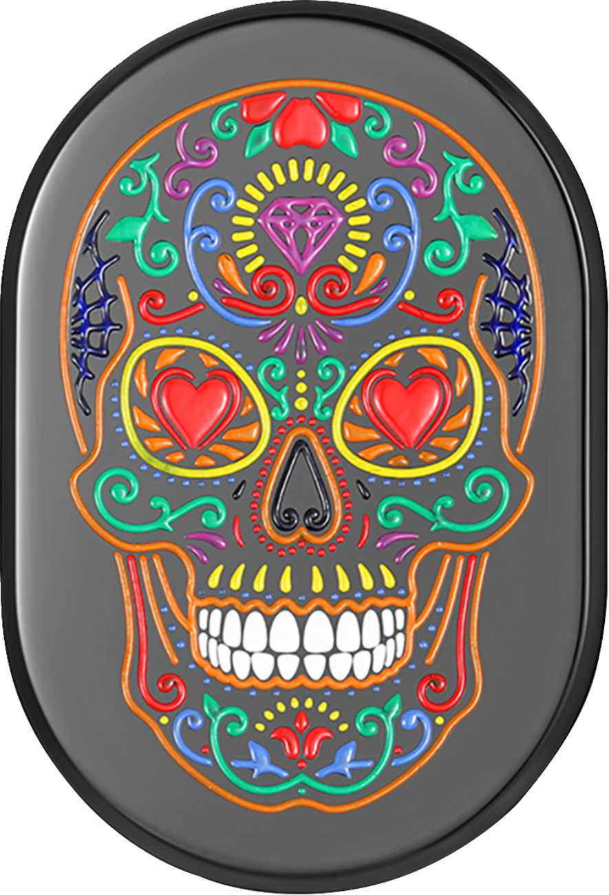 FIGURATI DESIGNS Antenna Cover - Right Rear Fender - Sugar Skull - Black