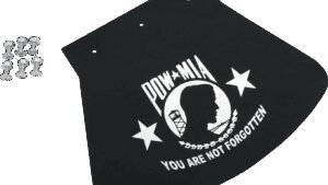 DRAG SPECIALTIES SEATS Mud Flap - POW-MIA - 10-1/2" W x 8" H