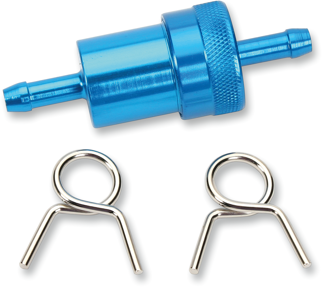 EMGO Anodized Aluminum Fuel Filter - Blue - 1/4"