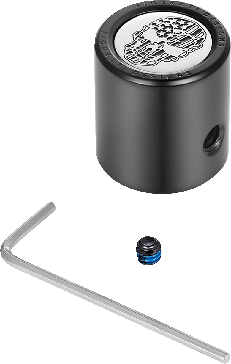 FIGURATI DESIGNS Heel-Toe Shifter Cover - American Flag Skull - Black