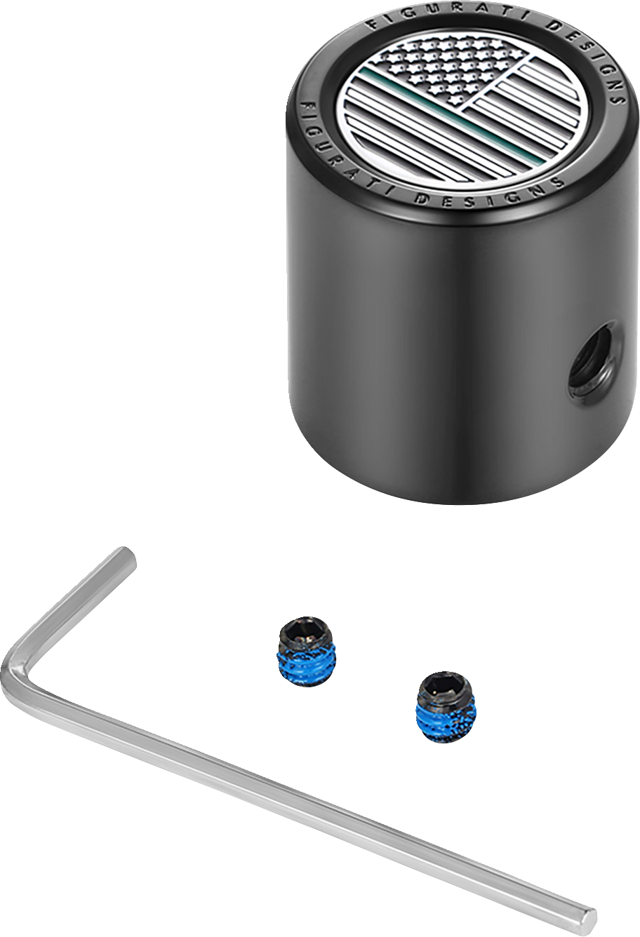 FIGURATI DESIGNS Heel-Toe Shifter Cover - Green Line American Flag - Black