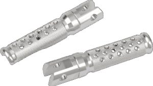 EMGO Slash-Cut Foot Pegs - Driver - Silver - Honda