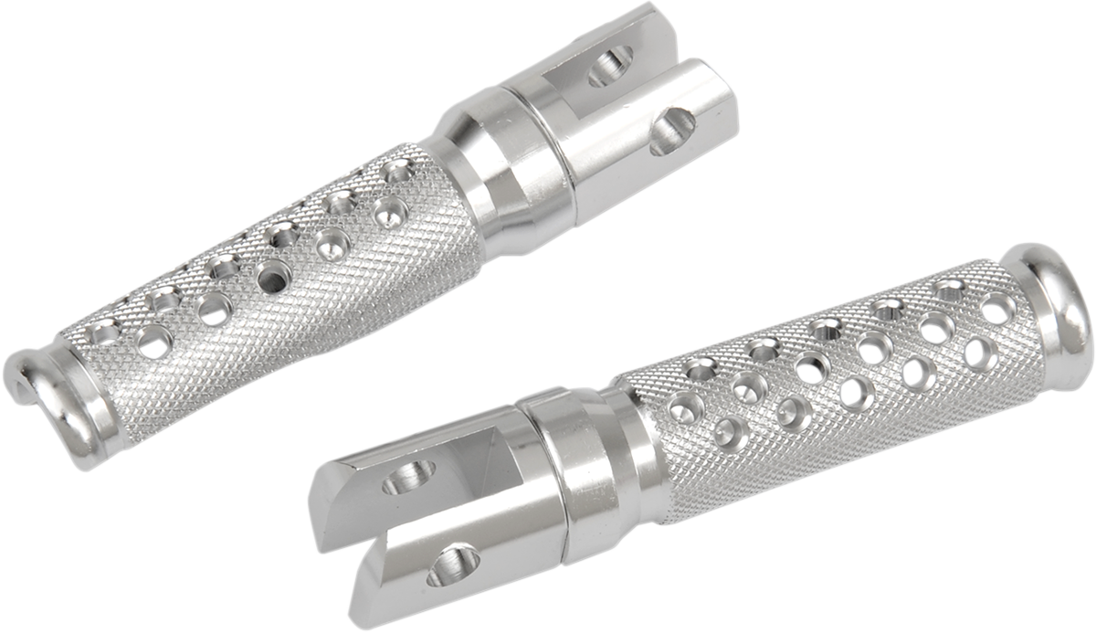 EMGO Slash-Cut Foot Pegs - Driver - Silver - Honda