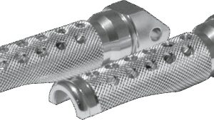 EMGO Slash-Cut Foot Pegs - Passenger - Silver - Suzuki