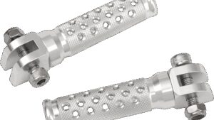 EMGO Slash-Cut Foot Pegs - Driver - Silver - Yamaha
