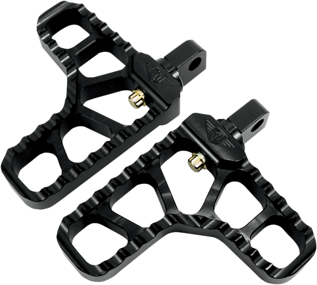 JOKER MACHINE Adjustable Serrated Foot Pegs - With Heel - Black