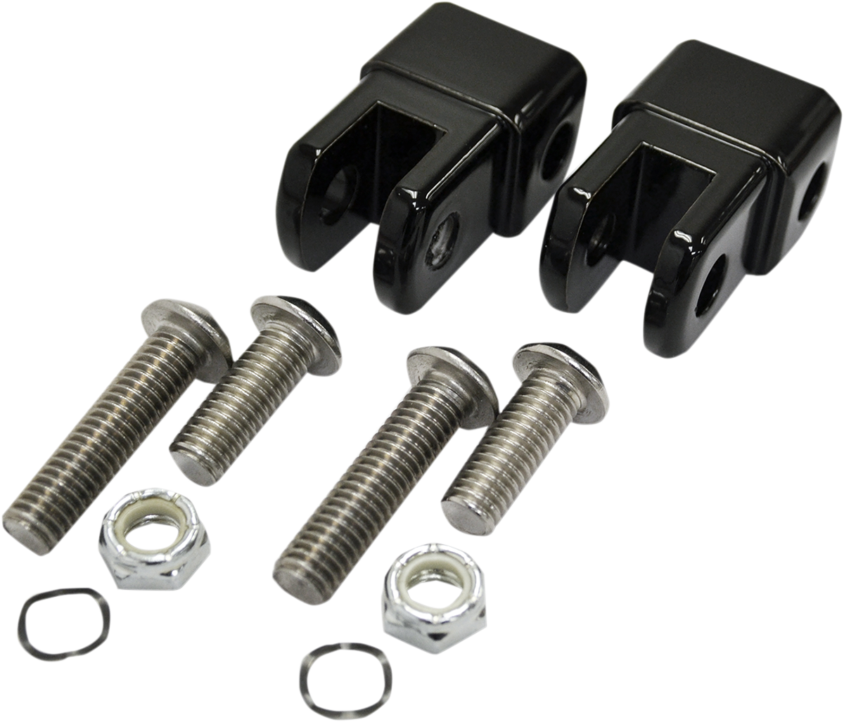 LA CHOPPERS Male Foot Peg Adapters - Black