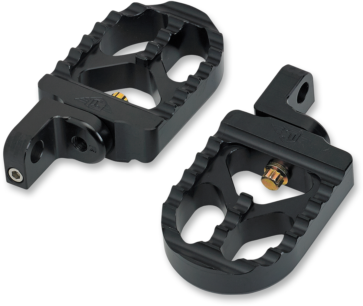 JOKER MACHINE Adjustable Serrated Foot Pegs - Long - Black - XL