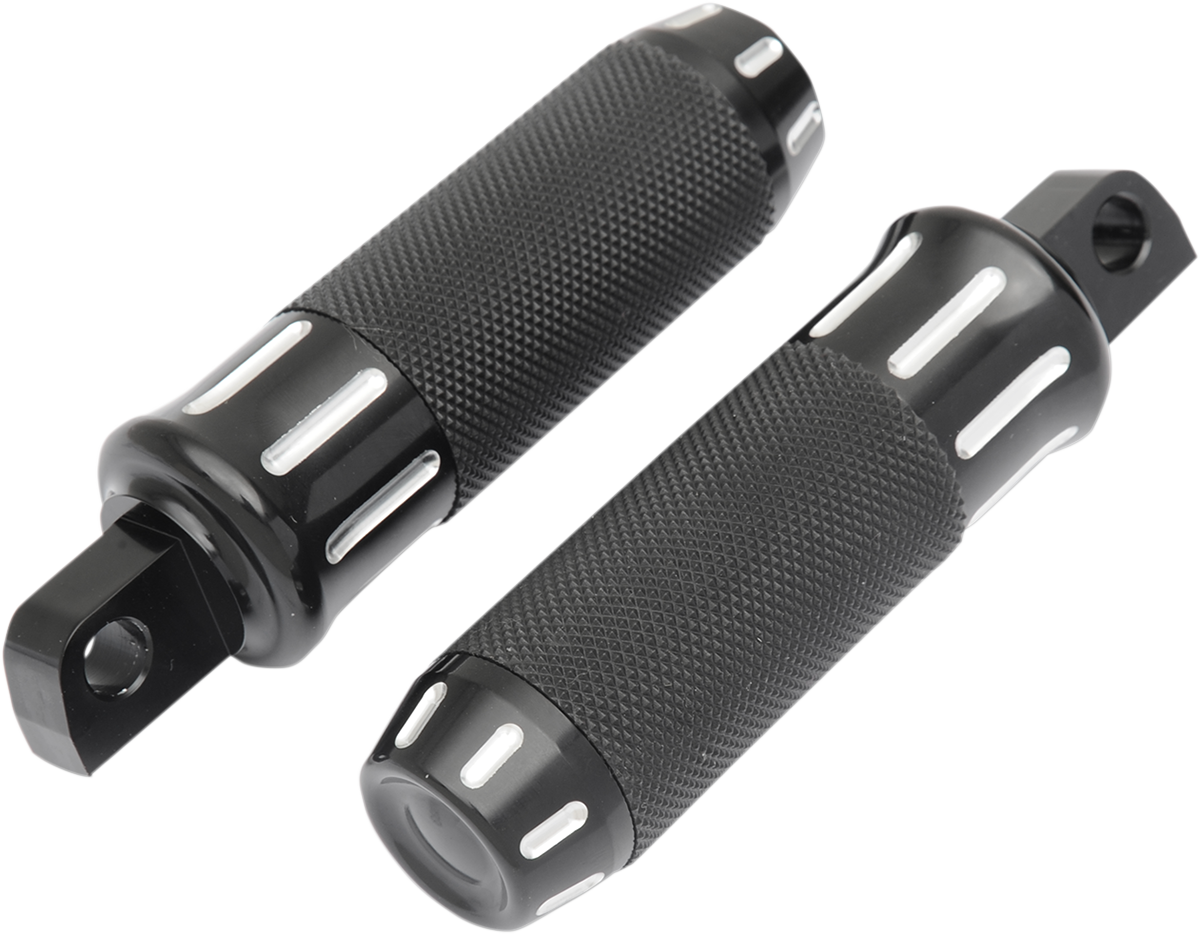 DRAG SPECIALTIES Custom Footpegs - Black Cut