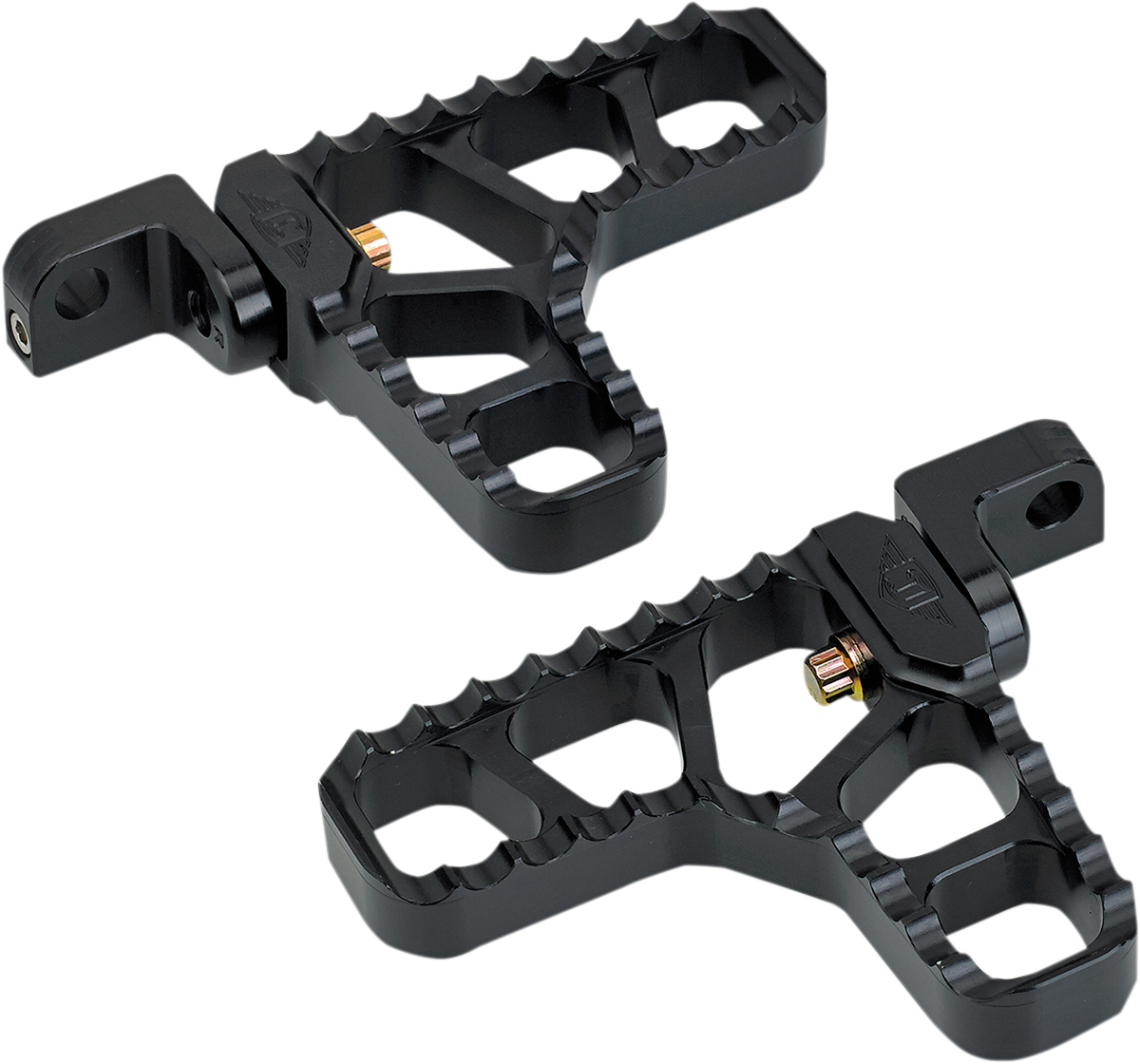 JOKER MACHINE Adjustable Serrated Foot Pegs - Long - Black - XL