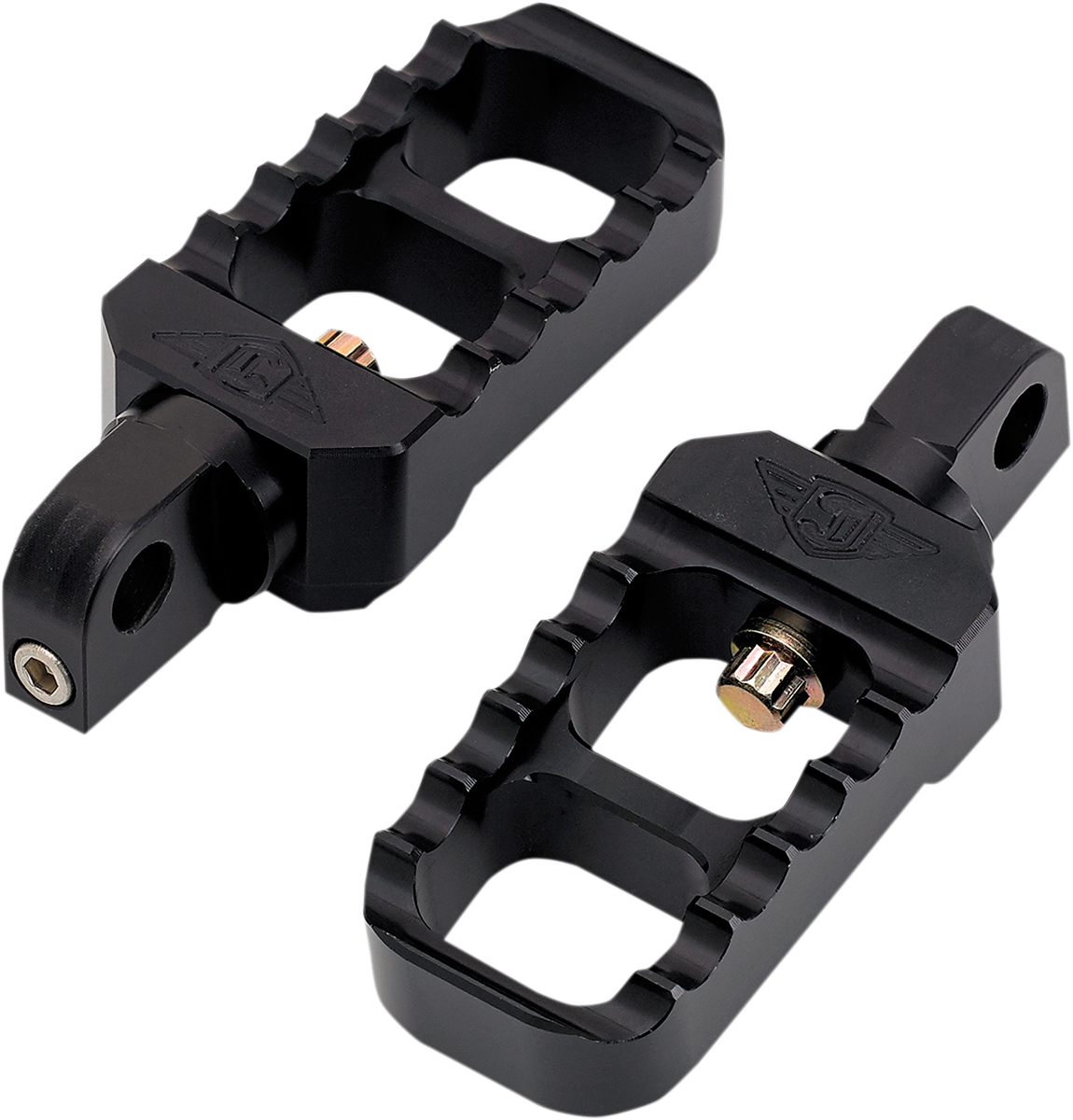 JOKER MACHINE Adjustable Serrated Foot Pegs - Stubby - Black