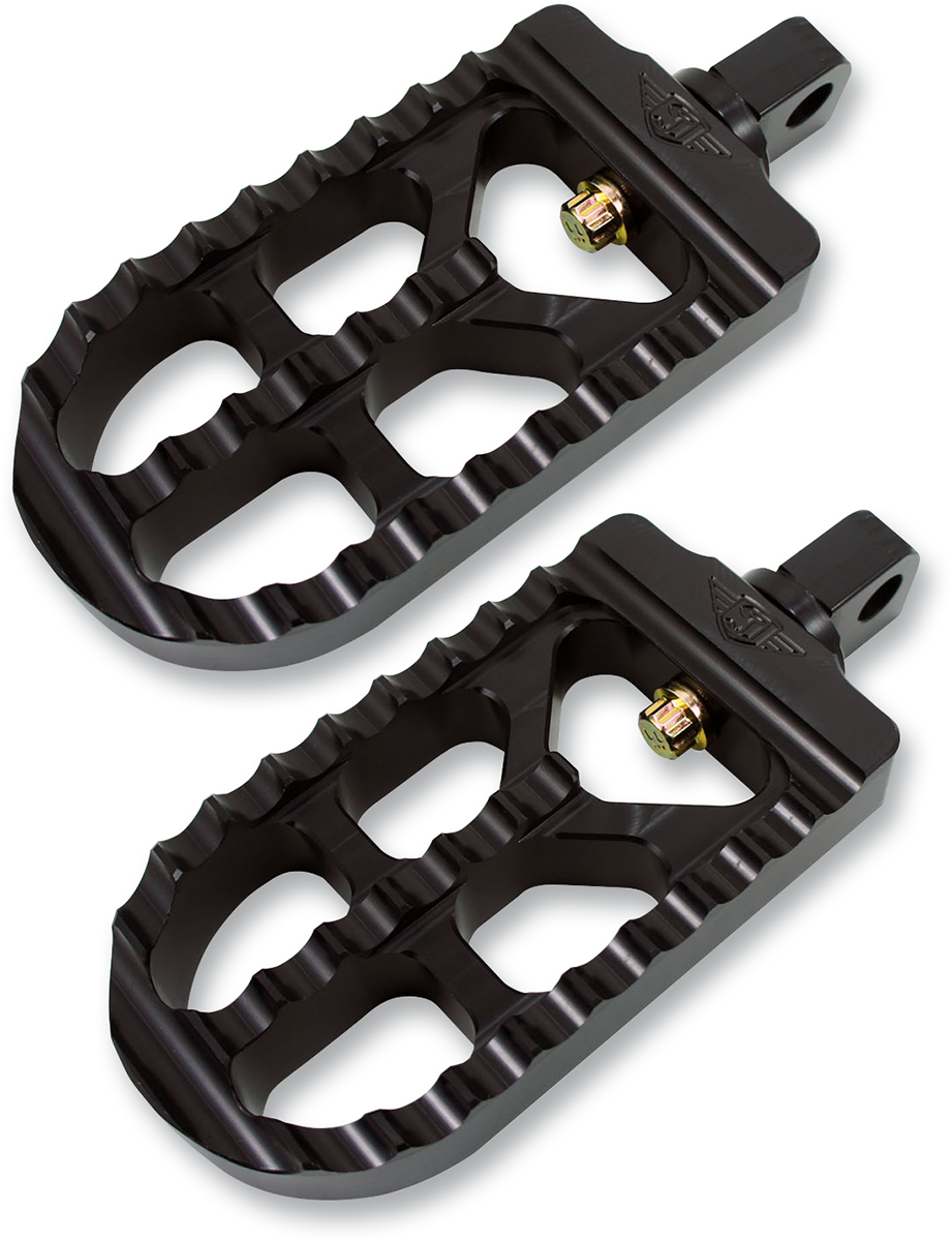 JOKER MACHINE Adjustable Serrated Foot Pegs - Long - Black