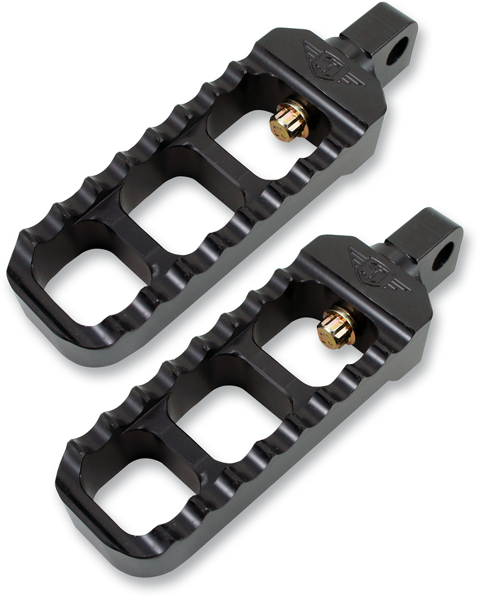 JOKER MACHINE Adjustable Serrated Foot Pegs - Narrow - Black