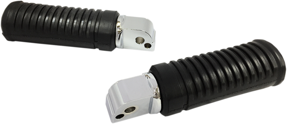 DRAG SPECIALTIES Rubber Foot Pegs - Passenger - Chrome - FL/FX/ELW