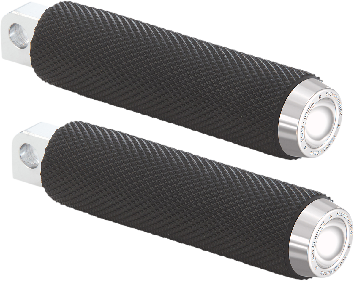 ROUGH CRAFTS Foot Pegs - Male Mount - Knurled - Chrome