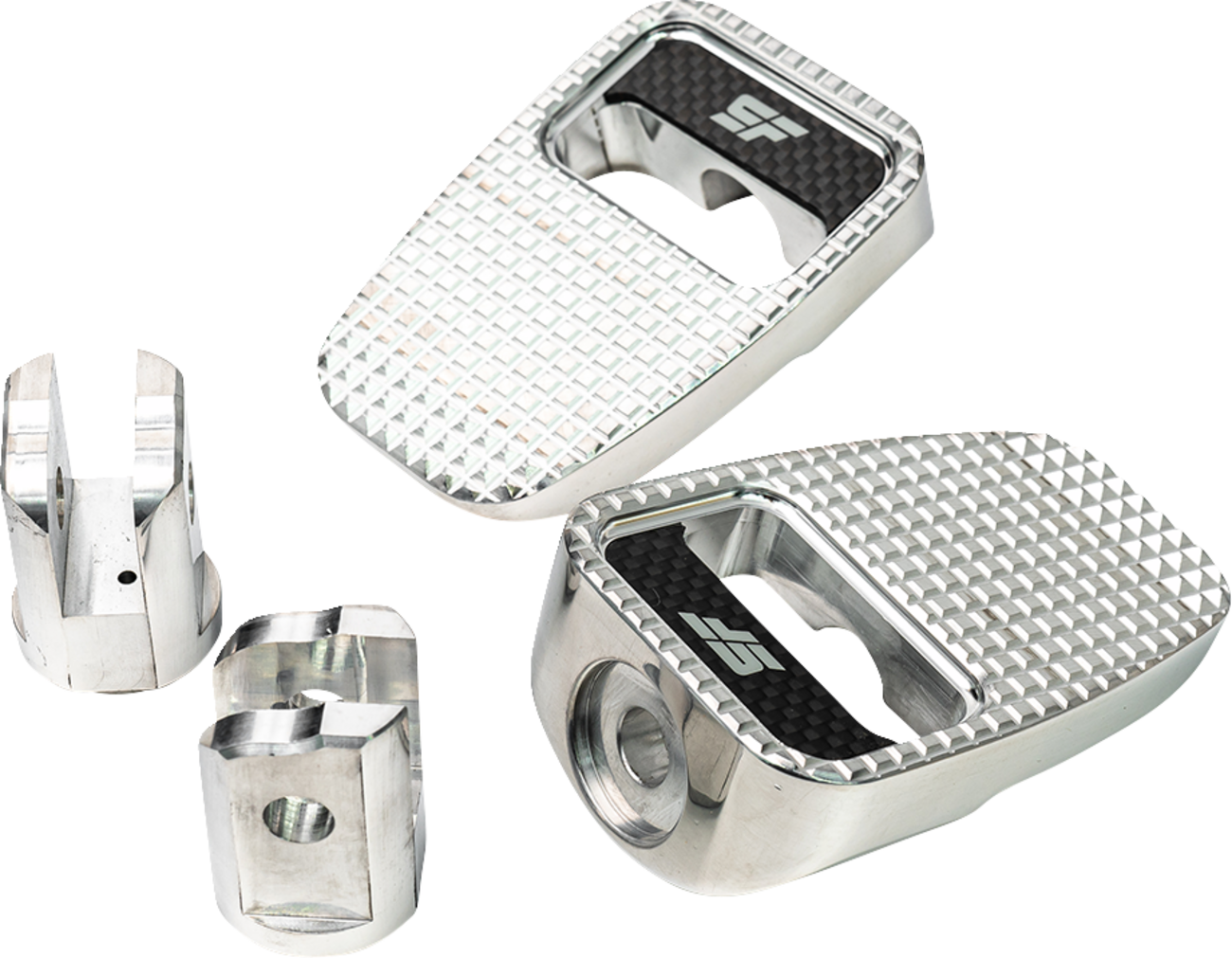 SLYFOX Foot Pegs - Silver Polished - Front