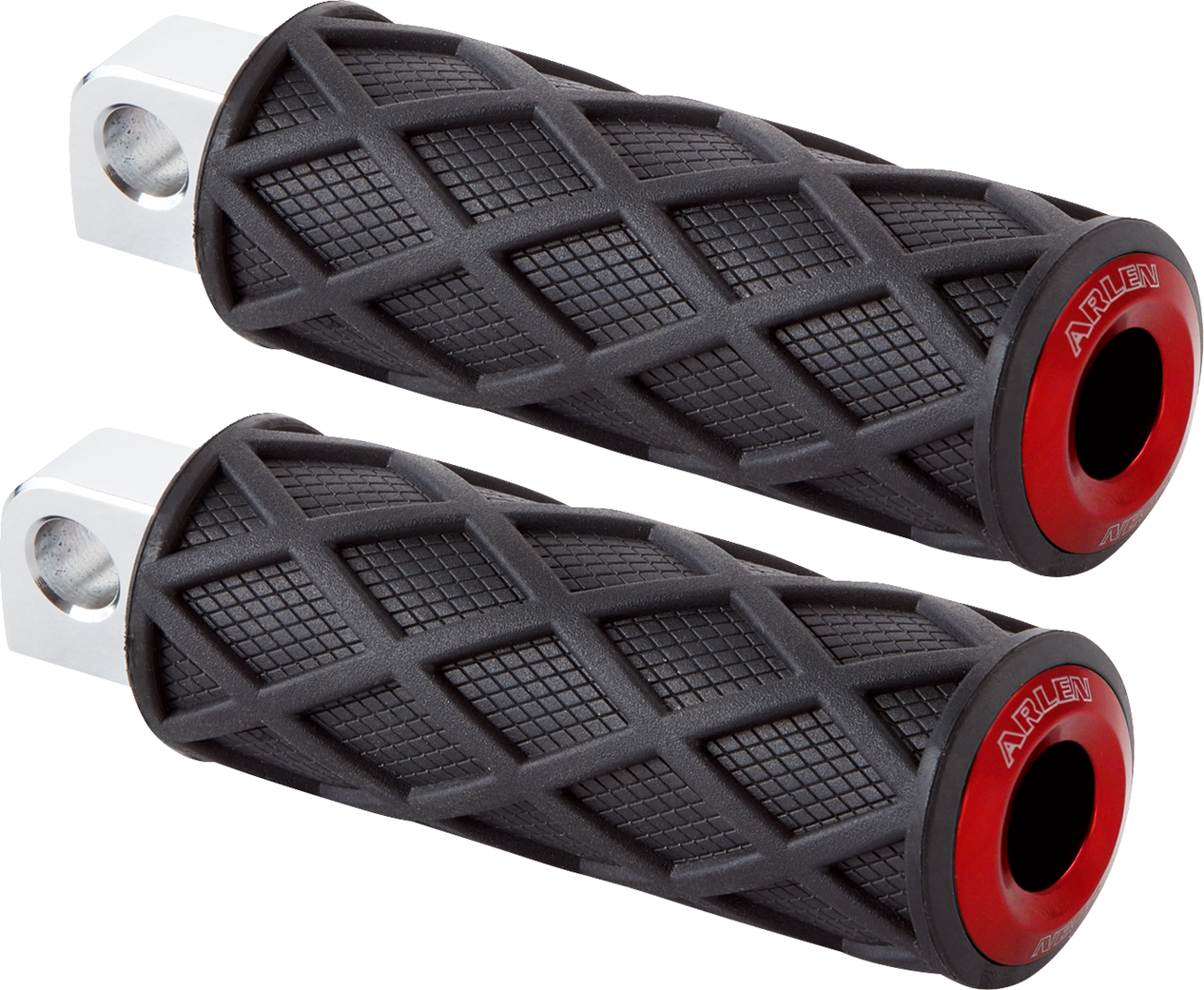 ARLEN NESS Diamond Footpegs - Male Mount - Red