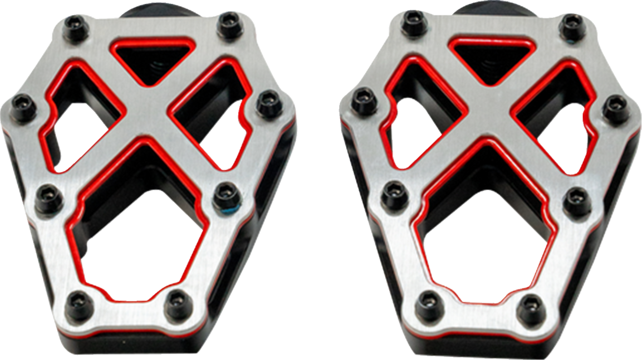 KODLIN USA NXL Foot Pegs - Black w/ Red Accent