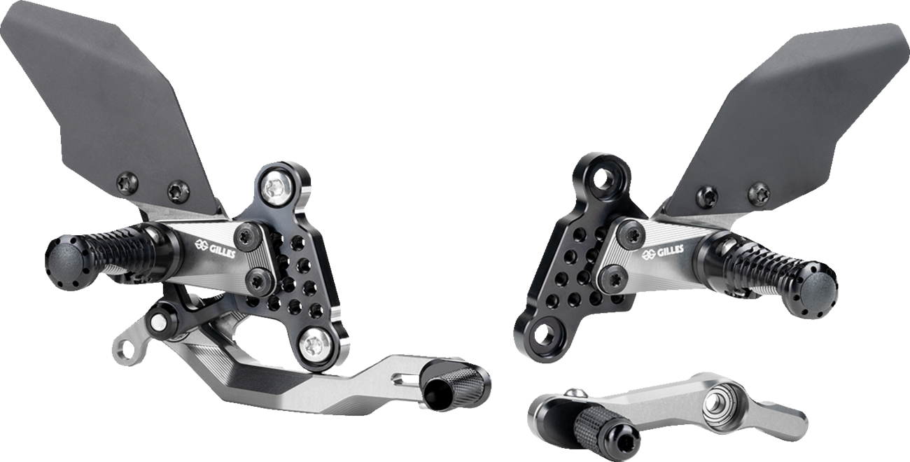 GILLES TOOLING Adjustable Rearset - Black/Chrome