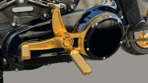 HAWG HALTERS Mid Control Conversion Kit - Gold - Knurled Pegs - FLH/FLT