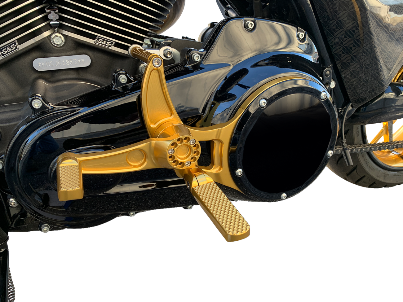 HAWG HALTERS Mid Control Conversion Kit - Gold - Knurled Pegs - FLH/FLT