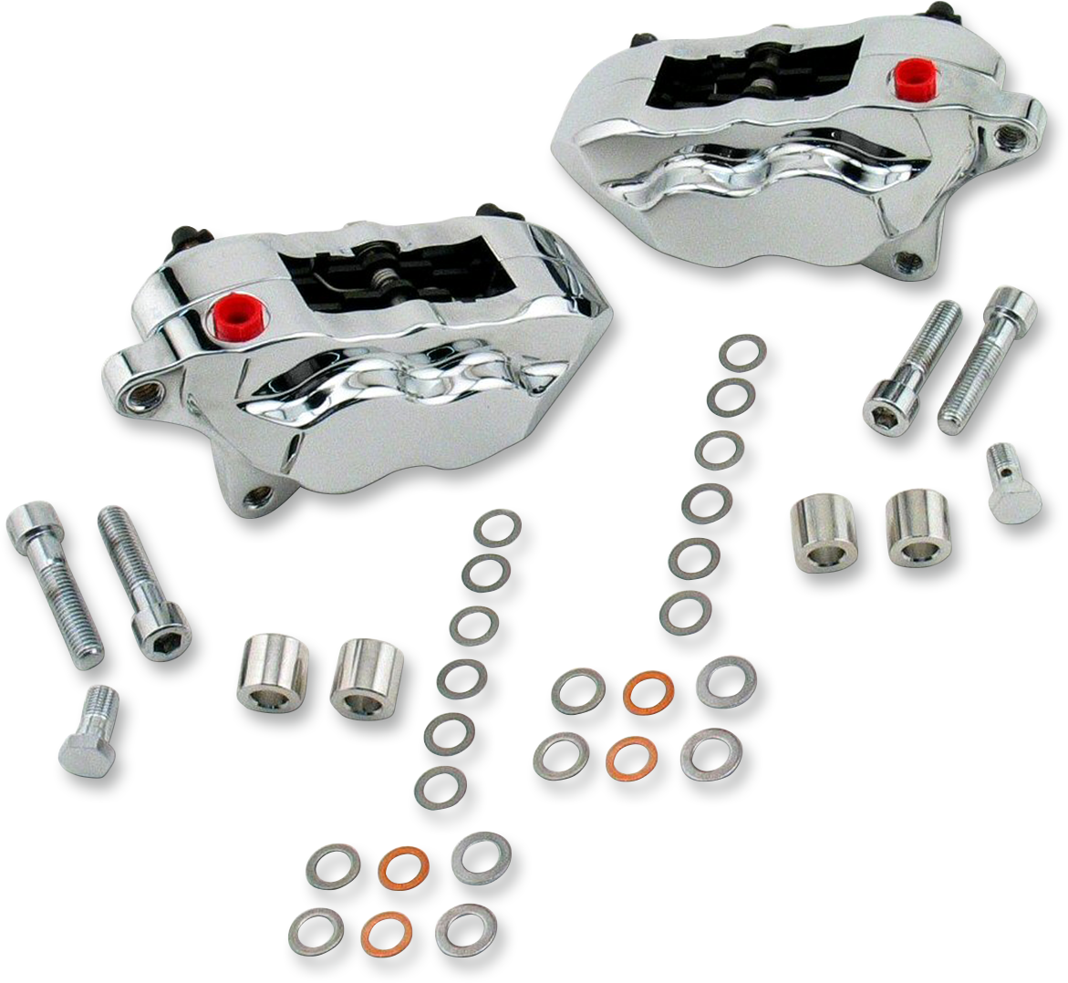 HAWG HALTERS 4-Piston Caliper - Dual Disc - Front - Chrome