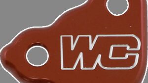 WORKS CONNECTION Rear Billet Brake Cover - Red - Honda