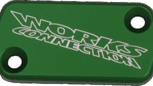 WORKS CONNECTION Anodized Billet Aluminum Front Brake Reservoir Cover - Green