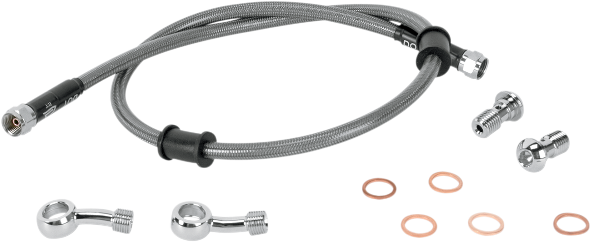 MOOSE OFFROAD Brake Line - Rear - Stainless Steel - Kawasaki KLR 650
