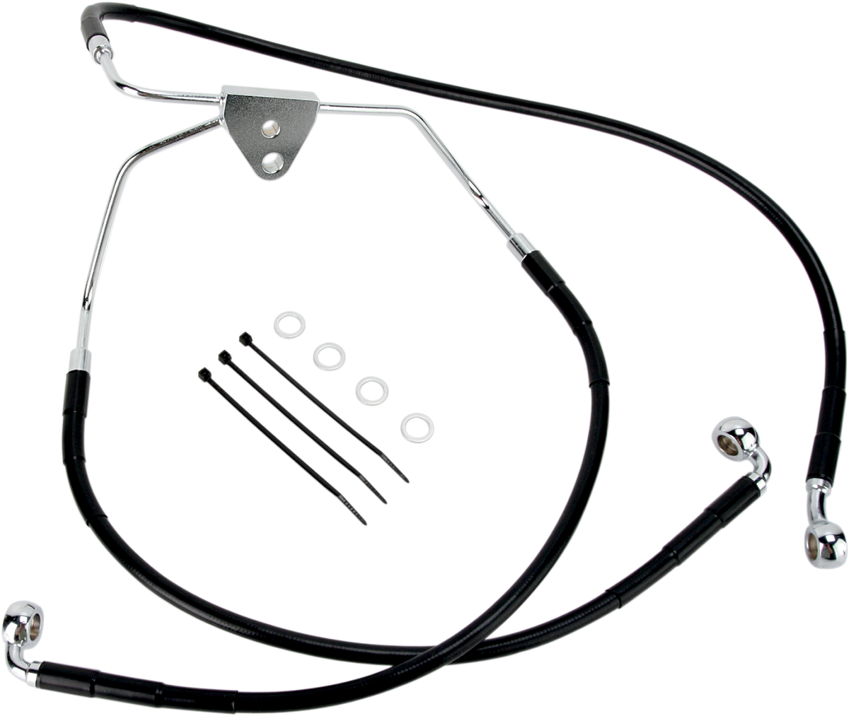 DRAG SPECIALTIES Brake Line - Front (Lower/Upper) - Black