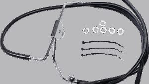 DRAG SPECIALTIES Brake Line - Front - Black - +2"